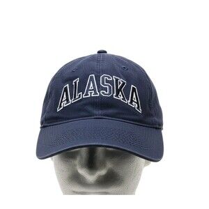 Alaska Baseball Hat Navy Blue Embroidered Alaskan Headwear Co. Adjustable Cap